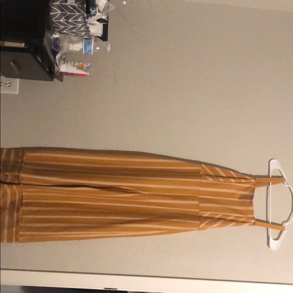 Yellow striped jumpsuit